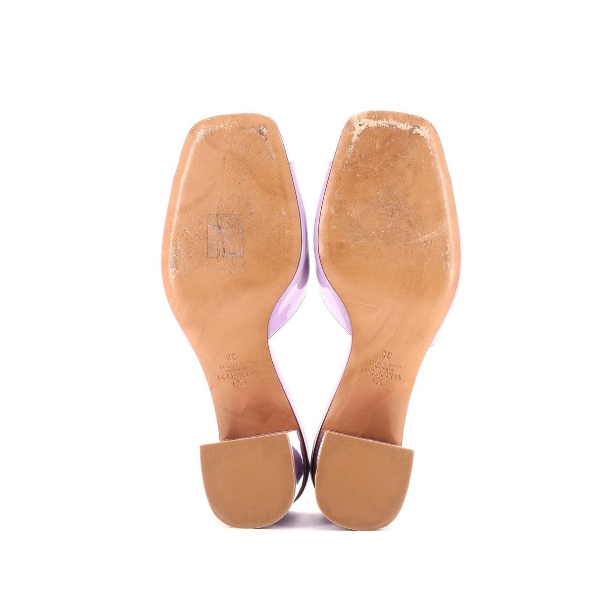 Women's VLogo Heeled Slide Sandals Leather
