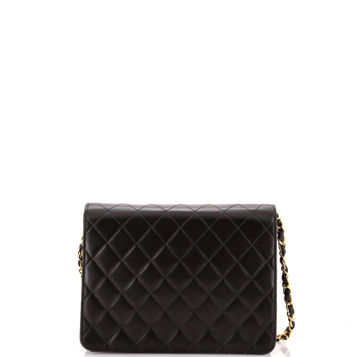 Vintage Clutch with Chain Quilted Leather Small