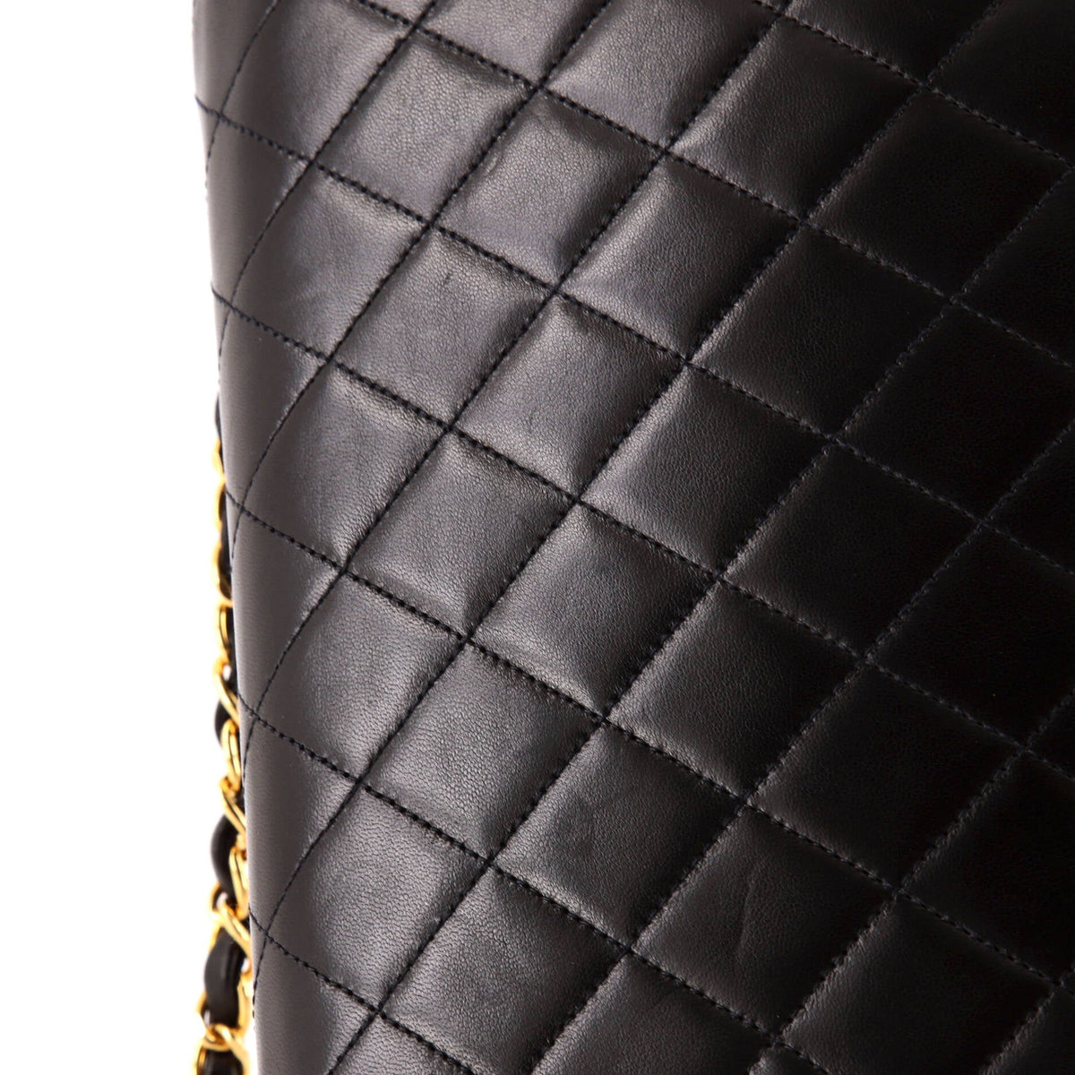 Vintage Clutch with Chain Quilted Leather Small
