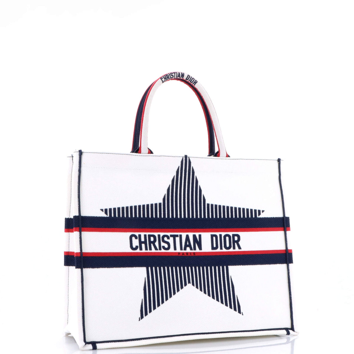 Book Tote Embroidered Canvas Large