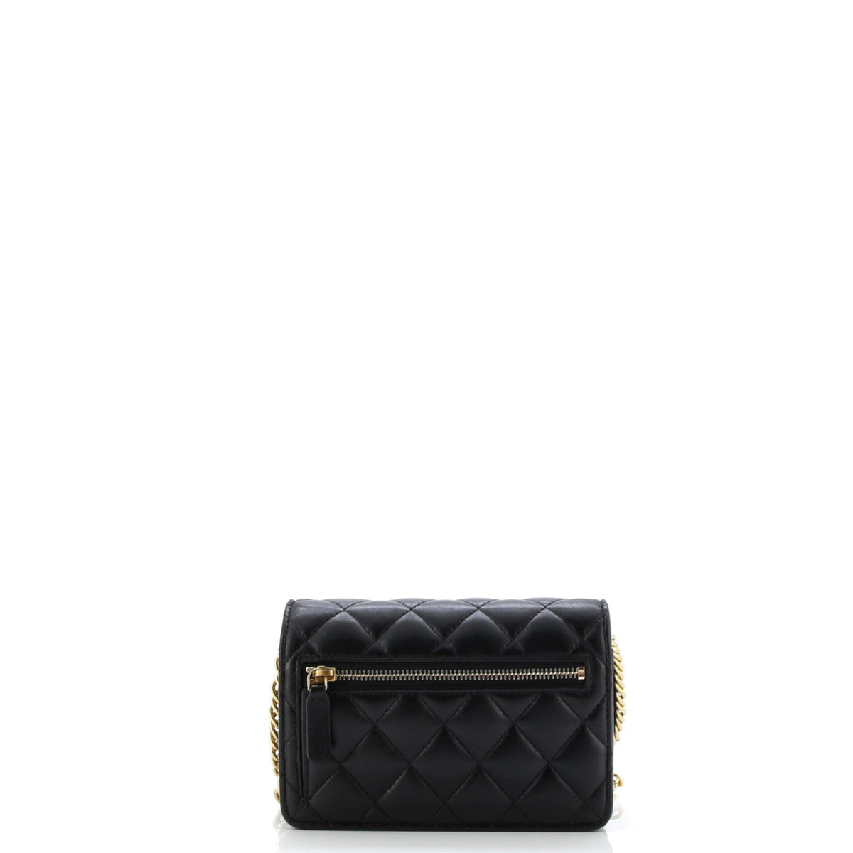 CC Enamel Full Flap Bag Quilted Lambskin Mini