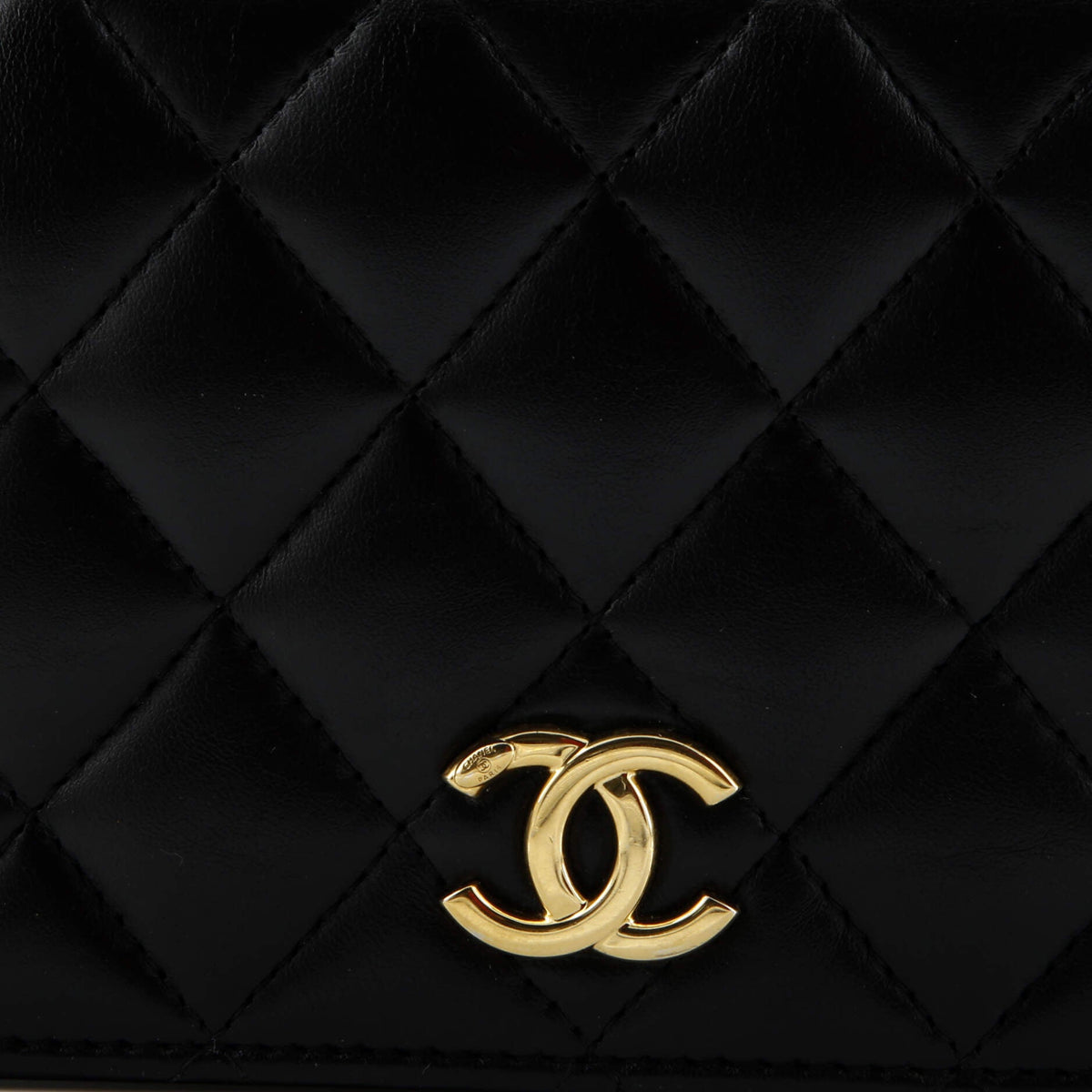 CC Enamel Full Flap Bag Quilted Lambskin Mini