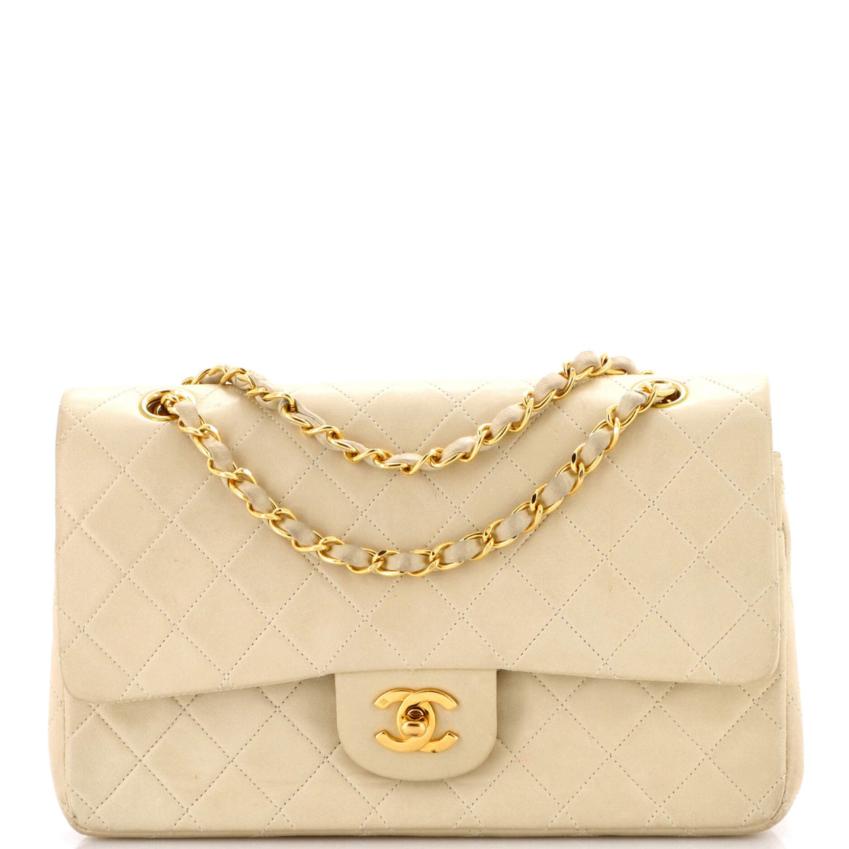 Vintage Classic Double Flap Bag Quilted Lambskin Medium