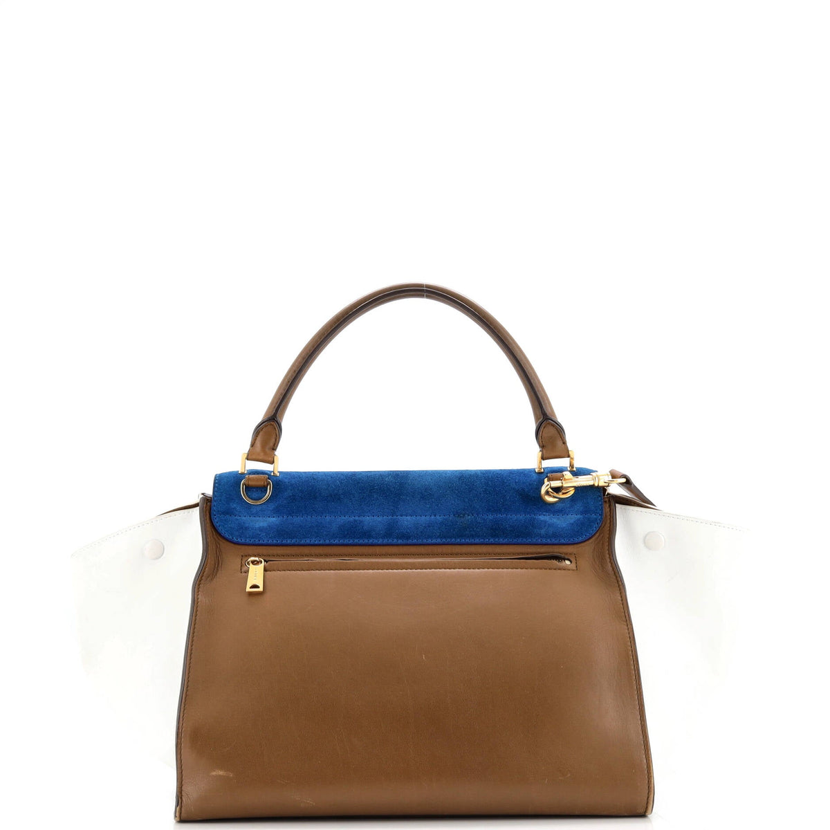 Tricolor Trapeze Bag Suede Medium