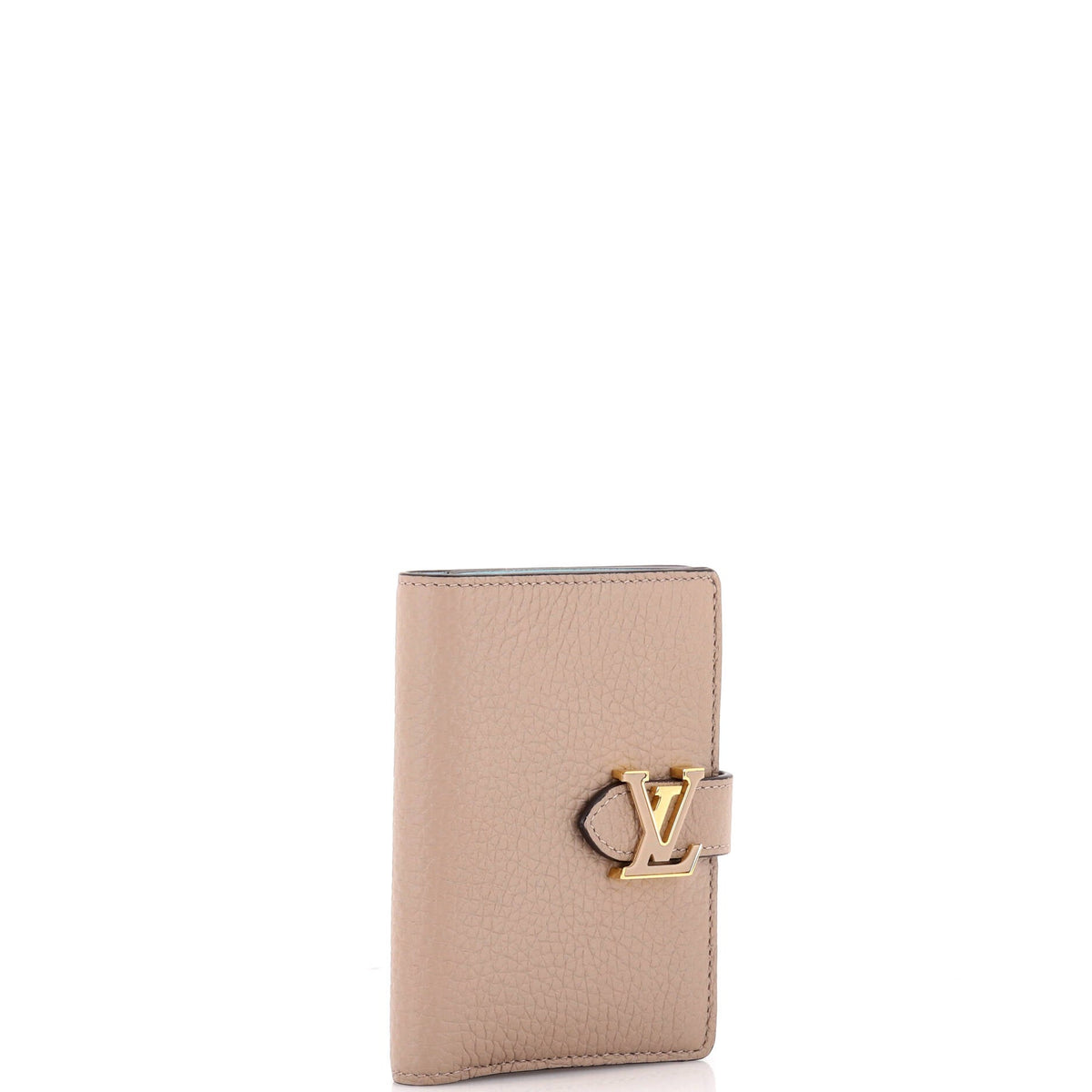 LV Vertical Wallet Taurillion Leather Compact