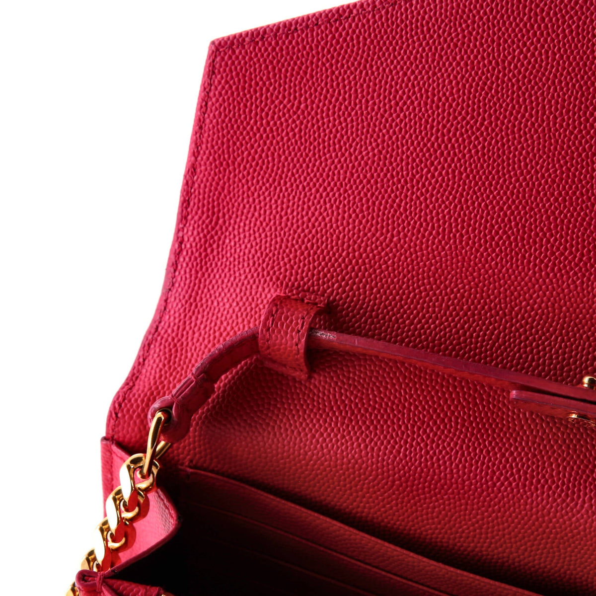 Classic Monogram Wallet on Chain Matelasse Chevron Leather Medium