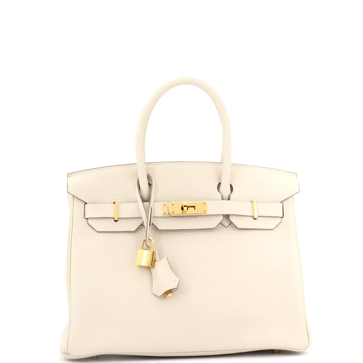 Birkin Handbag Light Clemence with Gold Hardware 30