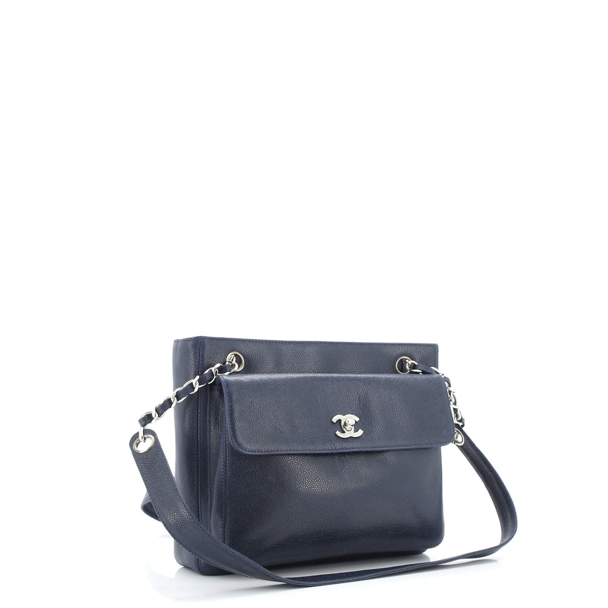 Vintage Front Pocket Tote Caviar Small