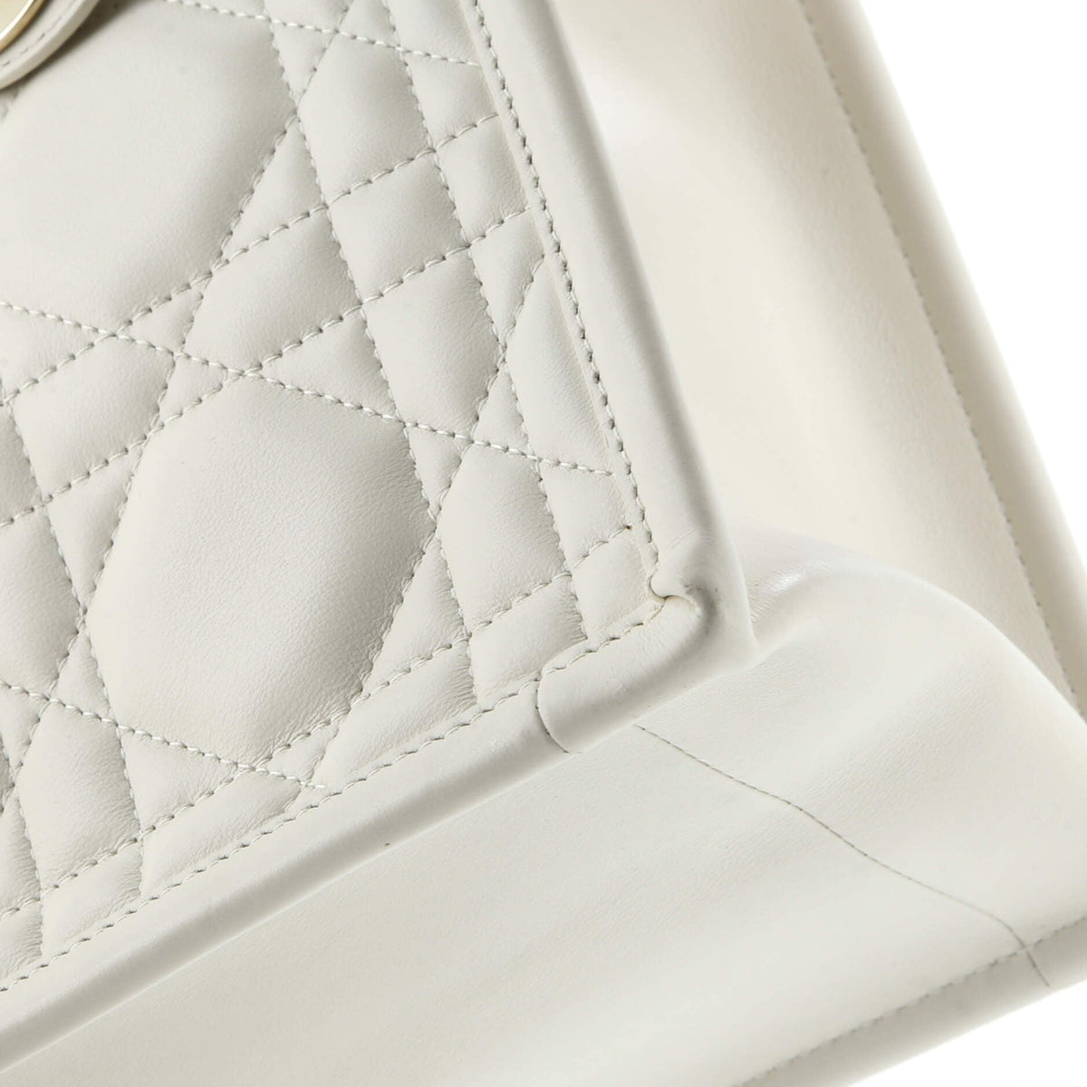 Book Tote with Strap Macrocannage Quilt Calfskin Small