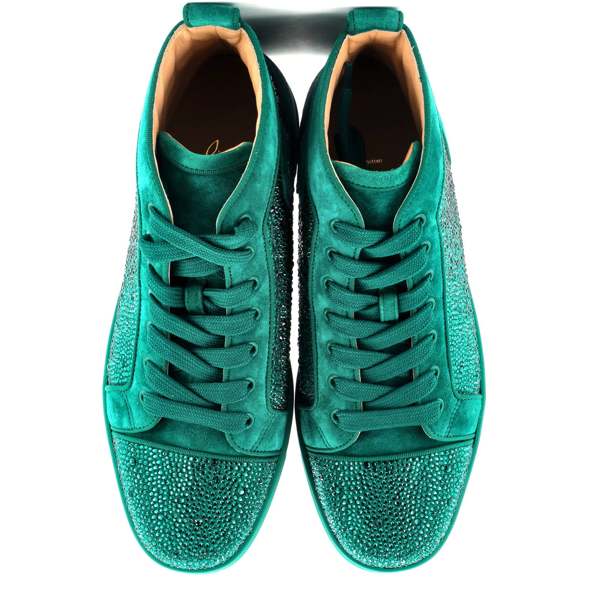 Women's Louis Flat High-Top Sneakers Crystal Embellished Suede
