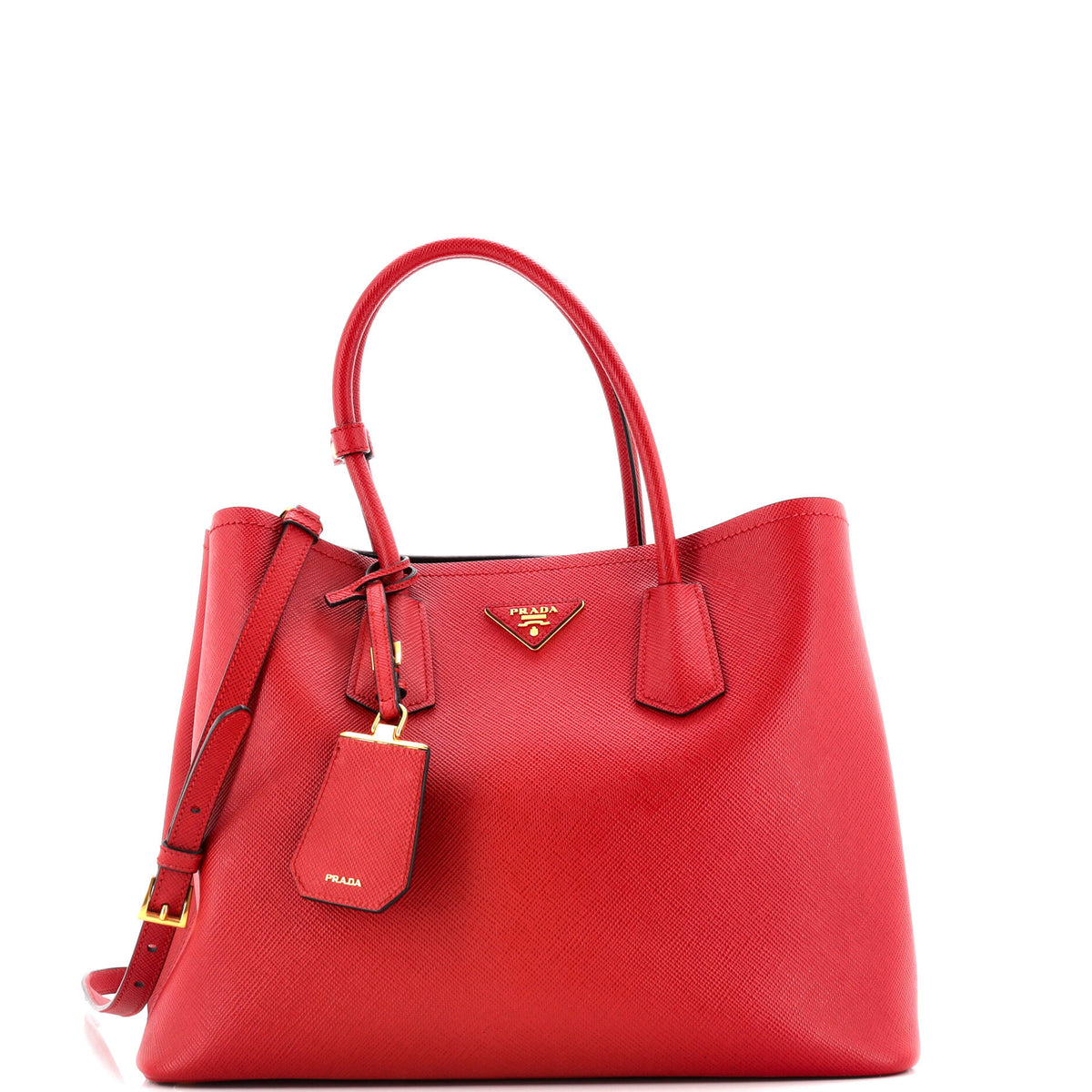 Cuir Double Tote Saffiano Leather Large