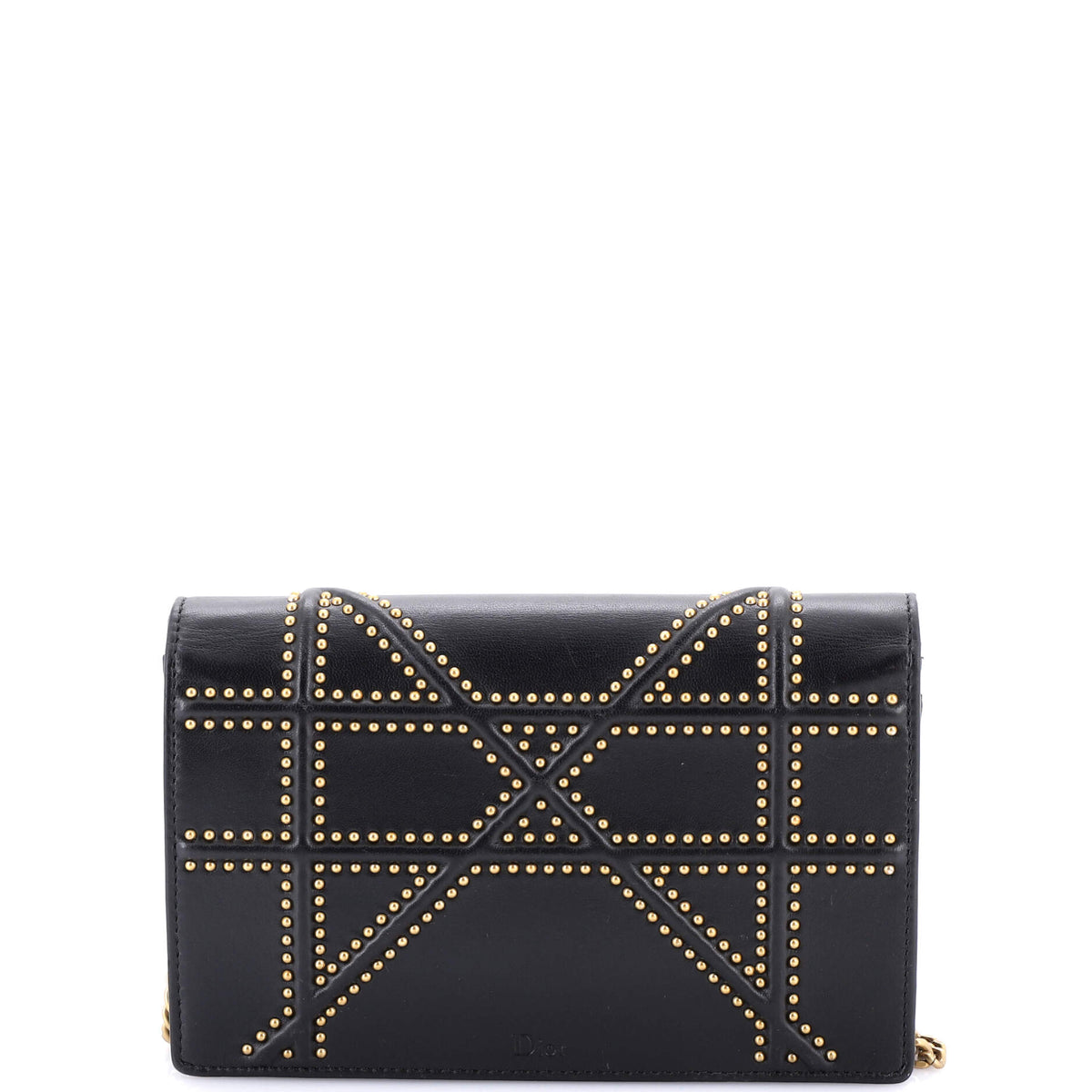 Diorama Wallet on Chain Studded Leather