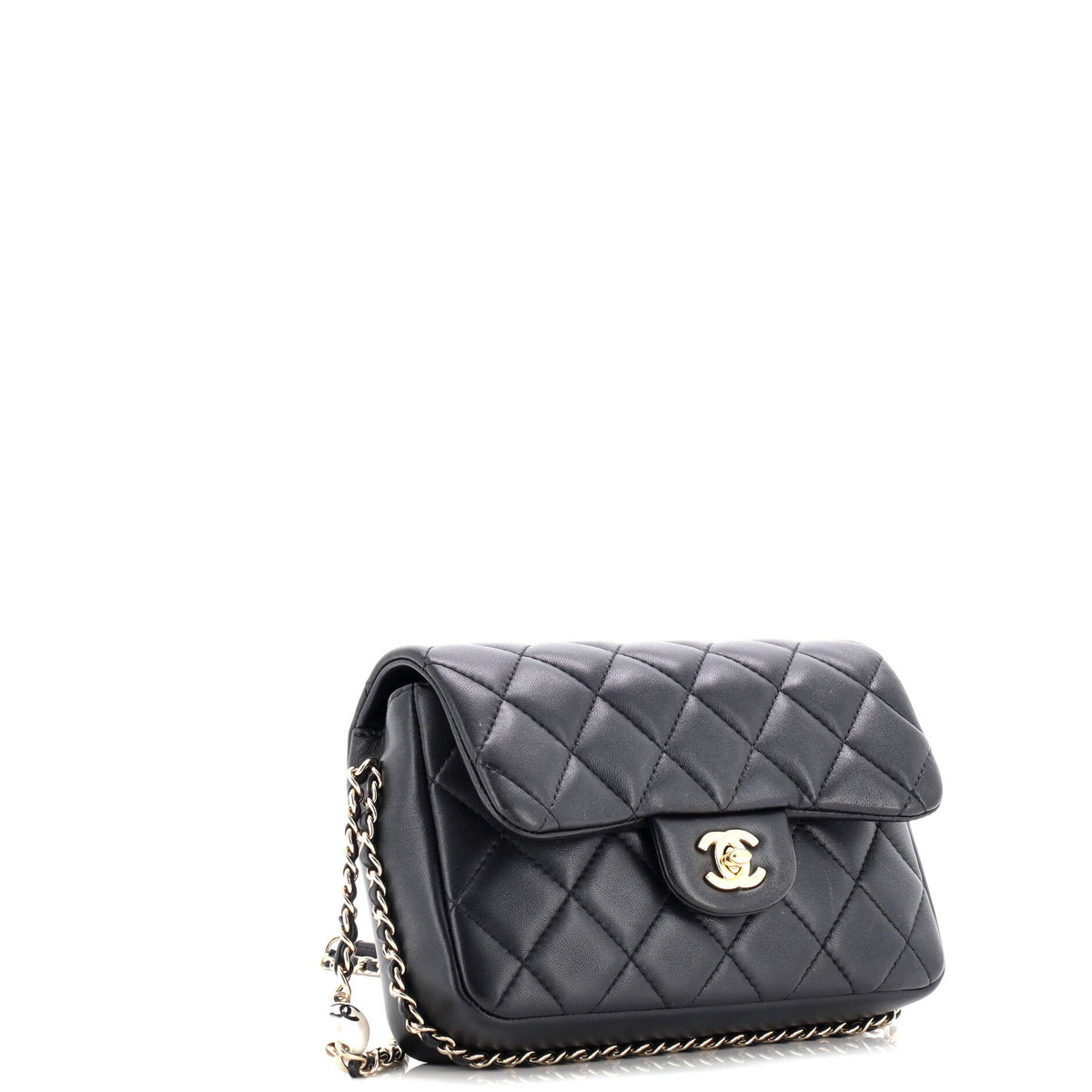My Precious Pearls Chain Flap Bag Quilted Lambskin Medium