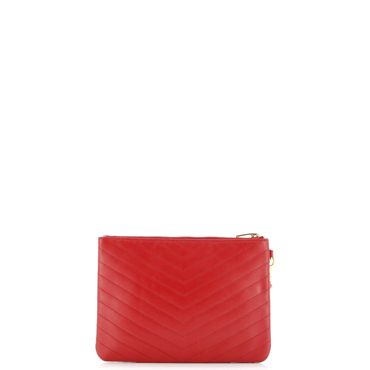 Classic Monogram Wristlet Pouch Matelasse Chevron Leather Small