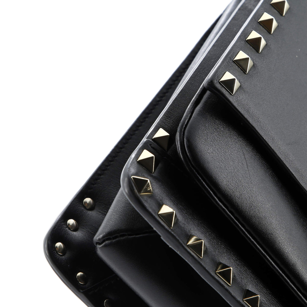 Rockstud Flip Lock Flap Top Handle Bag Leather Small