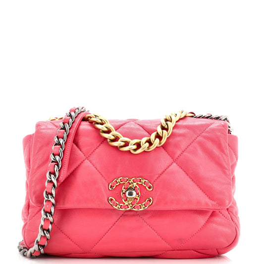 19 Flap Bag Quilted Leather Medium