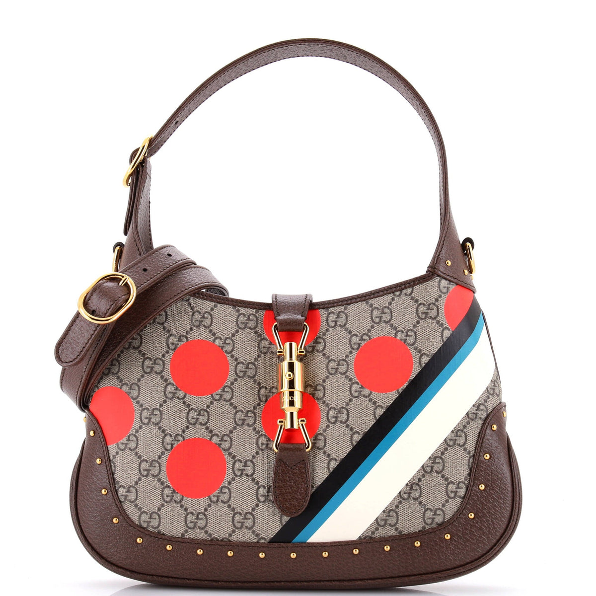 Jackie 1961 Hobo Studded Printed GG Coated Canvas Small