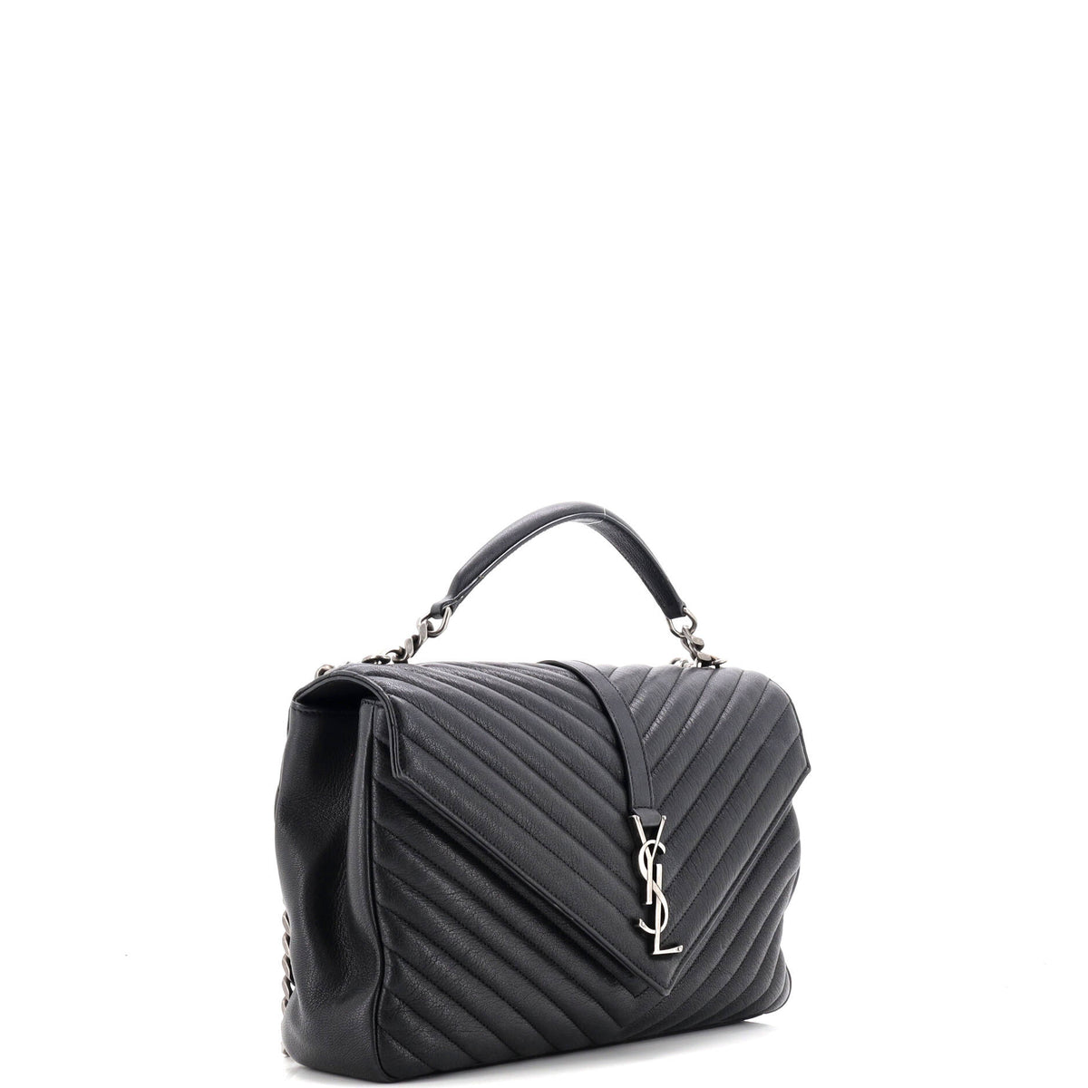 Classic Monogram College Bag Matelasse Chevron Leather Large