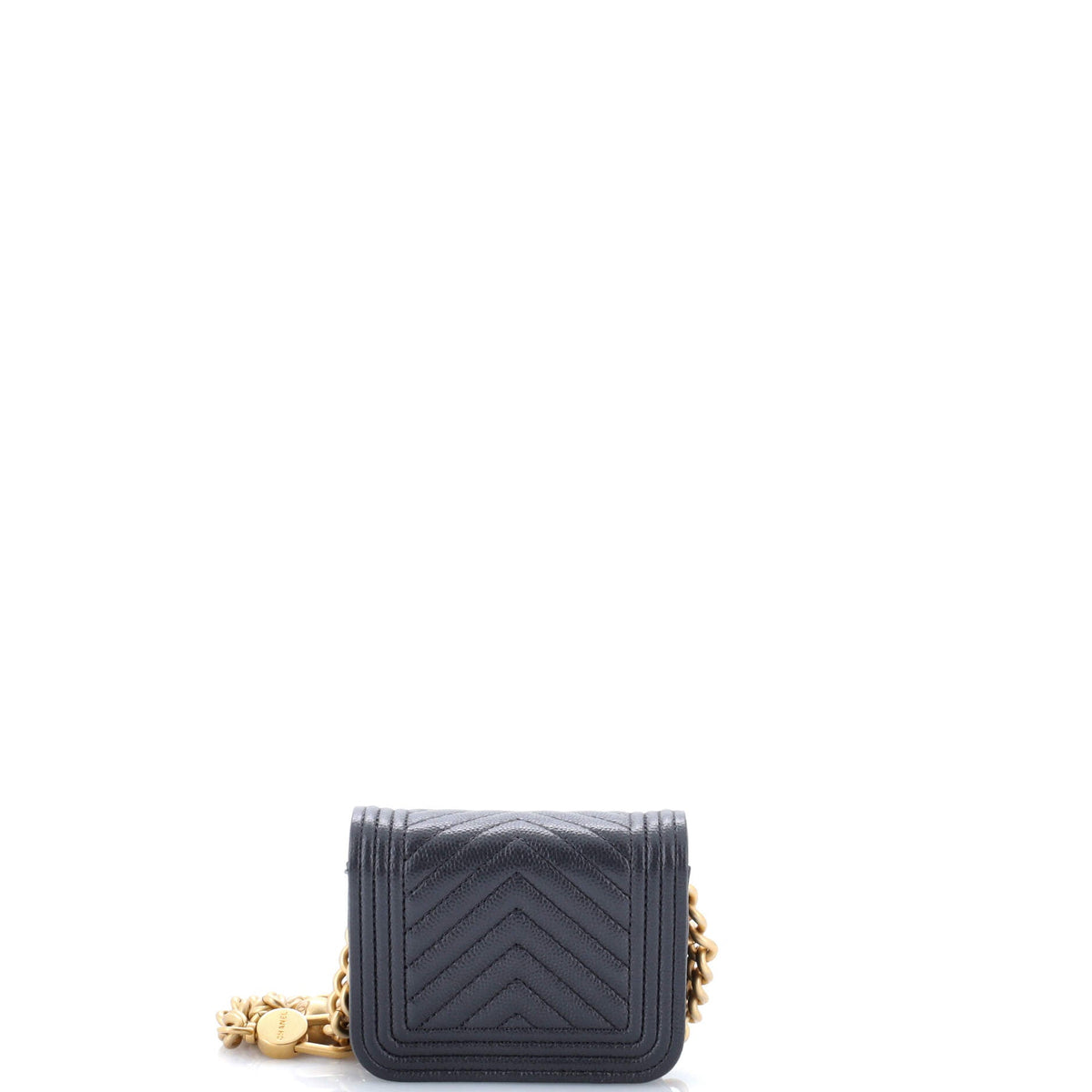 Boy Flap Chain Belt Bag Chevron Caviar