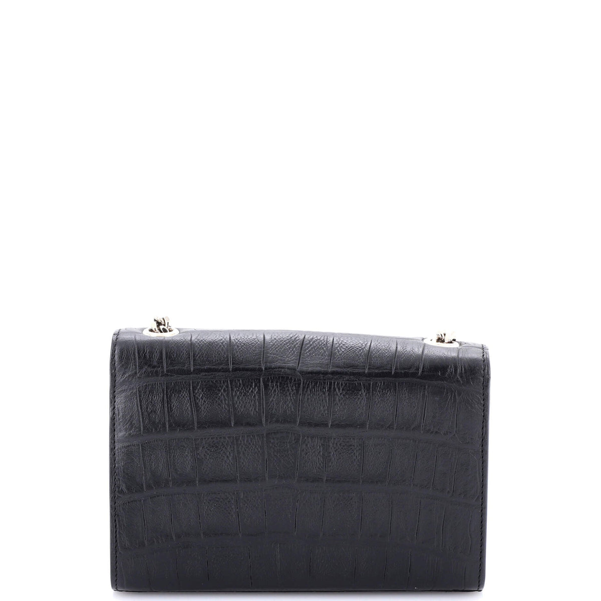 Classic Monogram Tassel Crossbody Bag Crocodile Embossed Leather Small