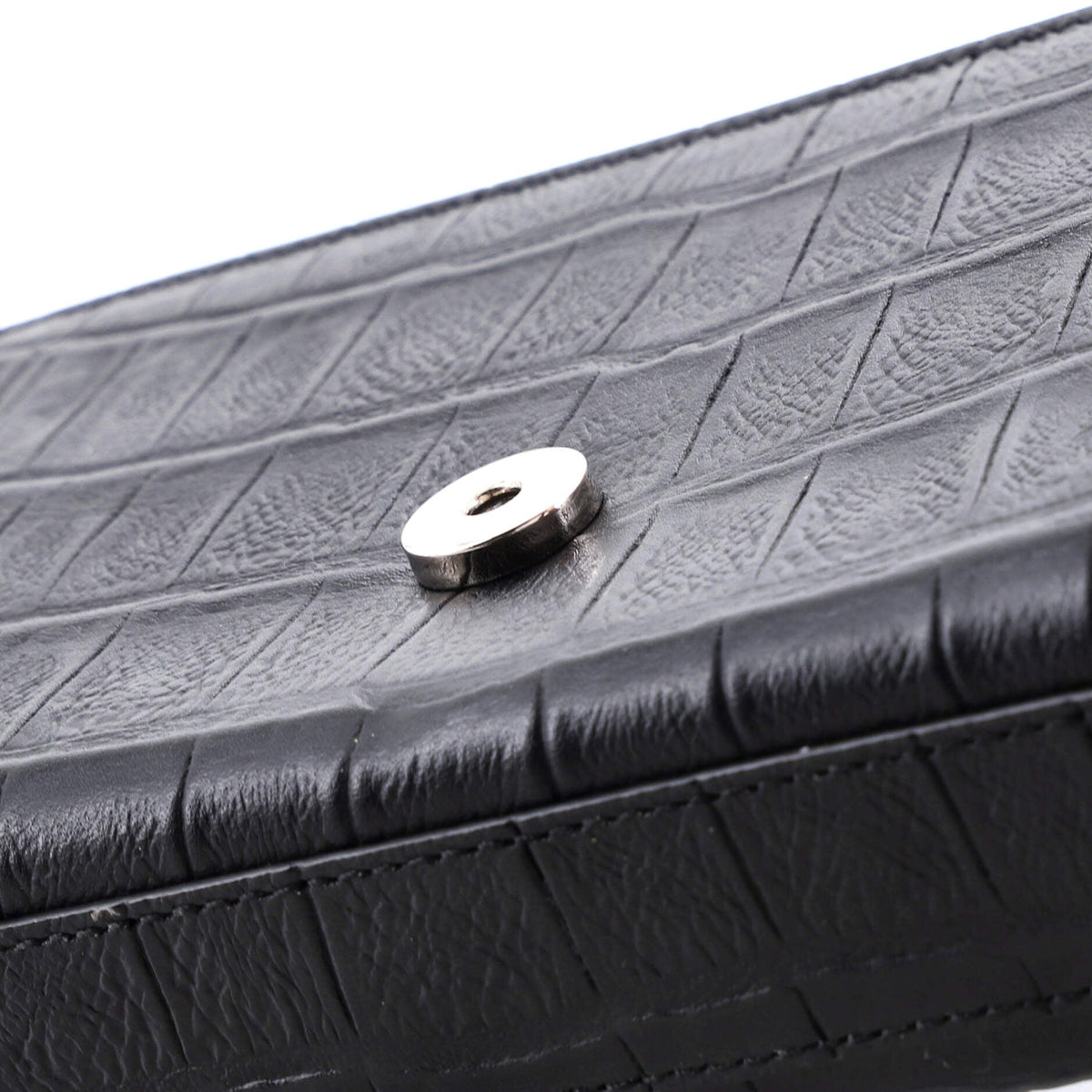 Classic Monogram Tassel Crossbody Bag Crocodile Embossed Leather Small