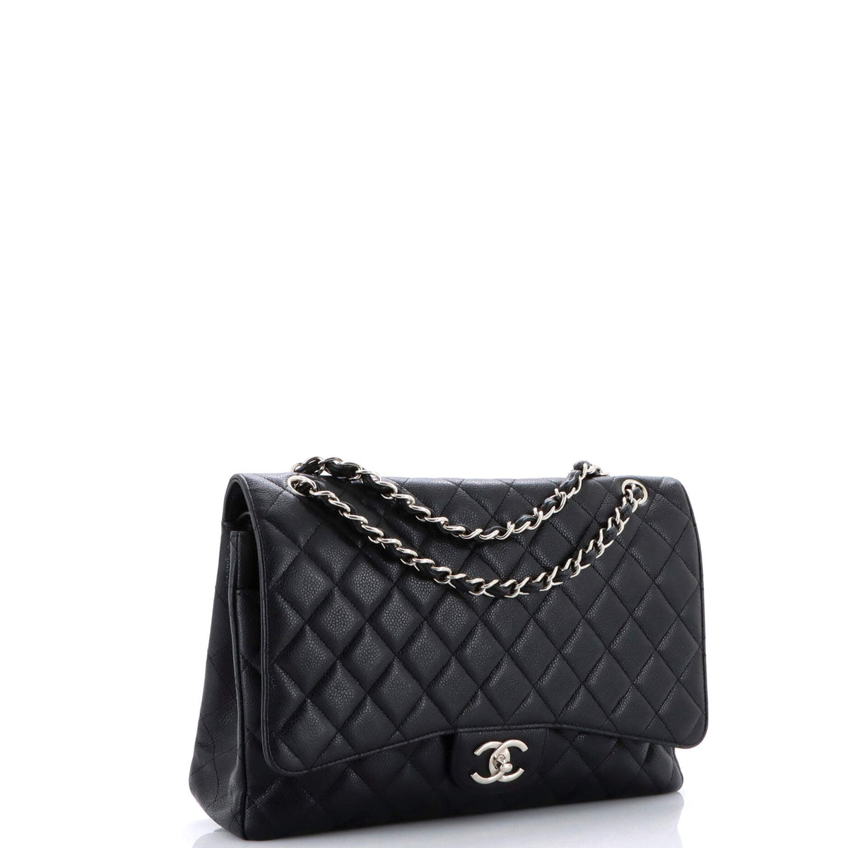 Classic Double Flap Bag Quilted Caviar Maxi