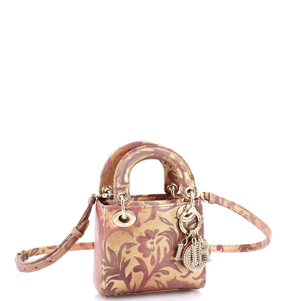 Lady Dior Bag Painted Leather with Faux Pearl Charms Micro