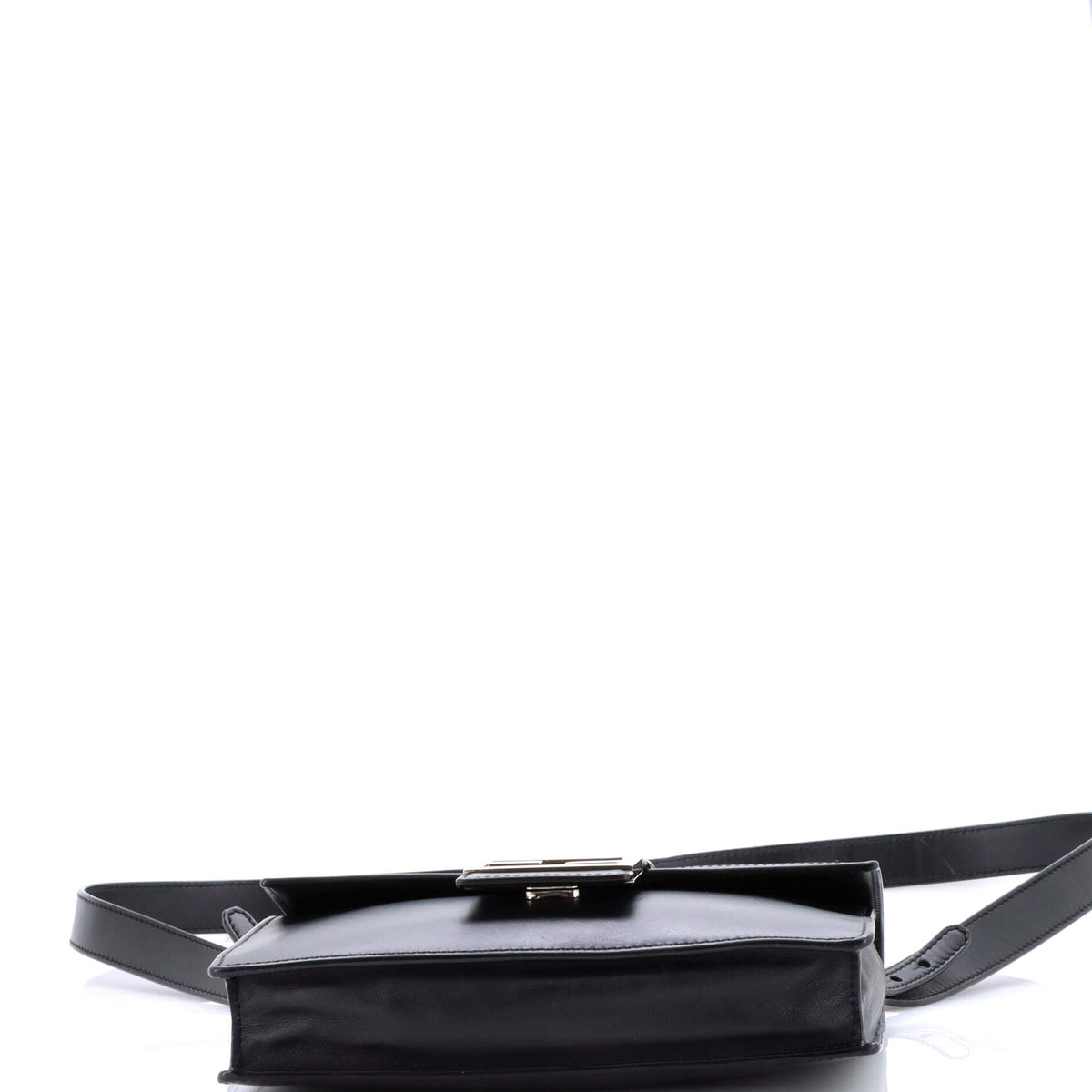 Flat Baguette Crossbody Bag Leather with Zucca Jacquard Medium