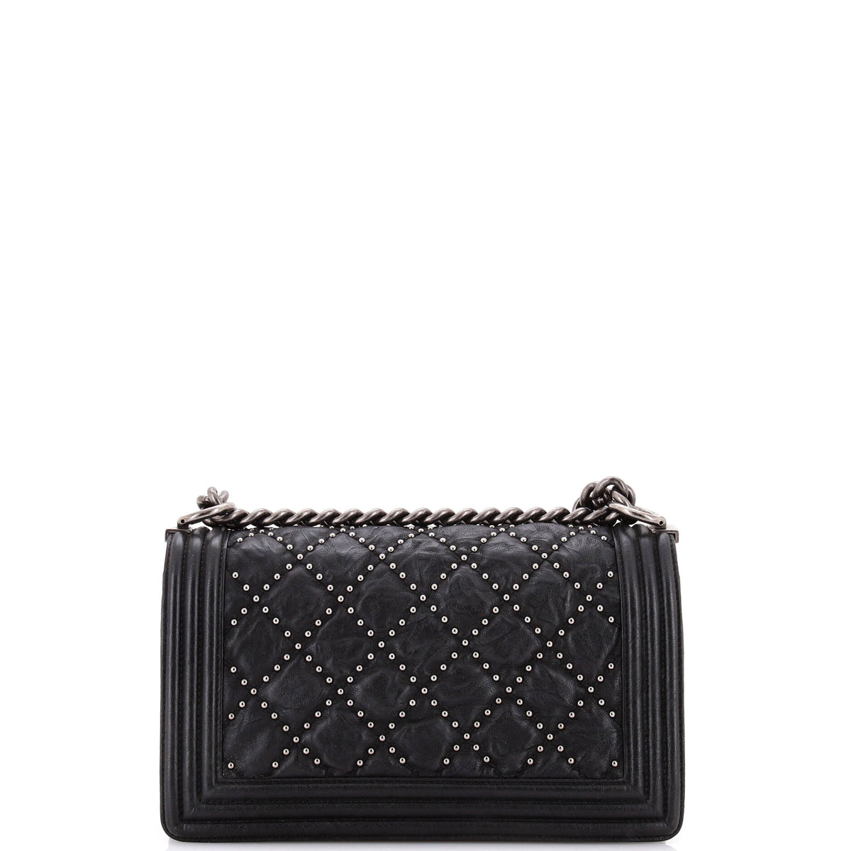 Boy Flap Bag Studded Quilted Distressed Calfskin Old Medium
