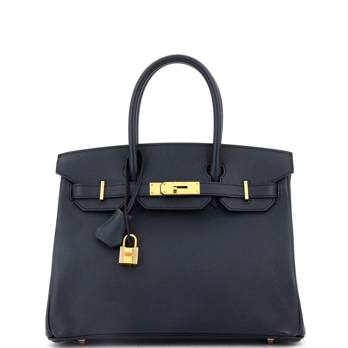 Birkin Handbag Bleu Indigo Epsom with Rose Gold Hardware 30