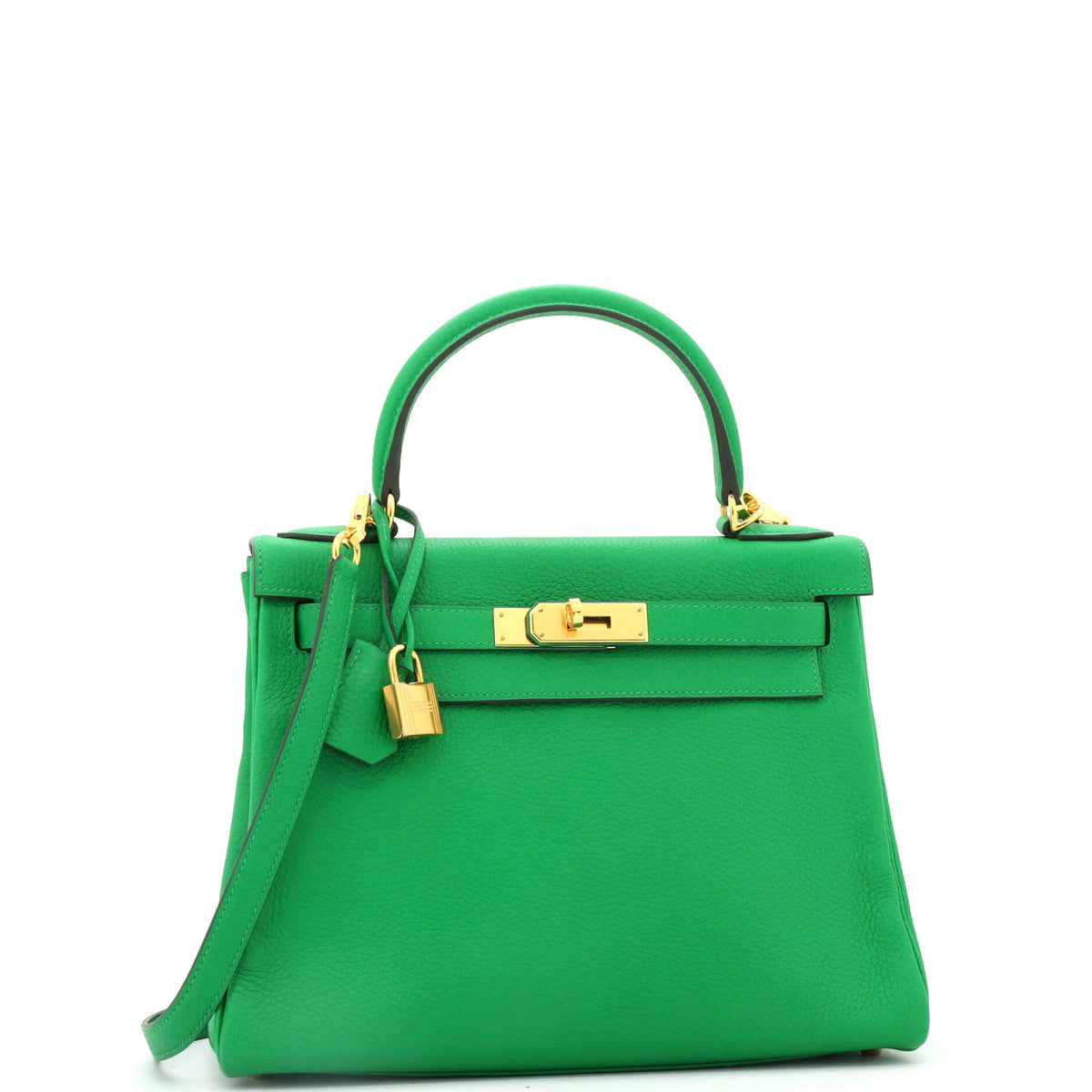 Kelly Handbag Bamboo Clemence with Gold Hardware 28