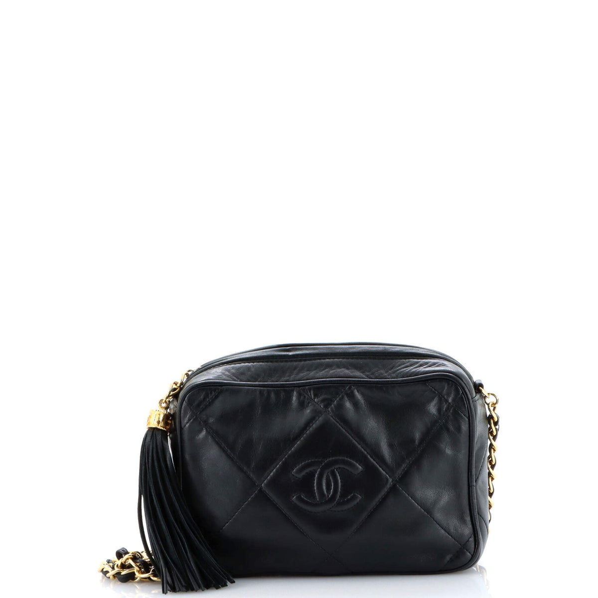 Vintage Diamond CC Camera Bag Quilted Leather Small