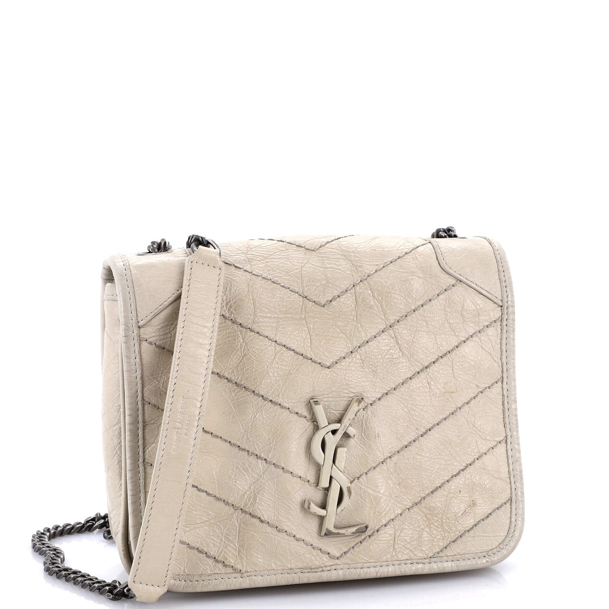 Niki Chain Wallet Matelasse Chevron Leather