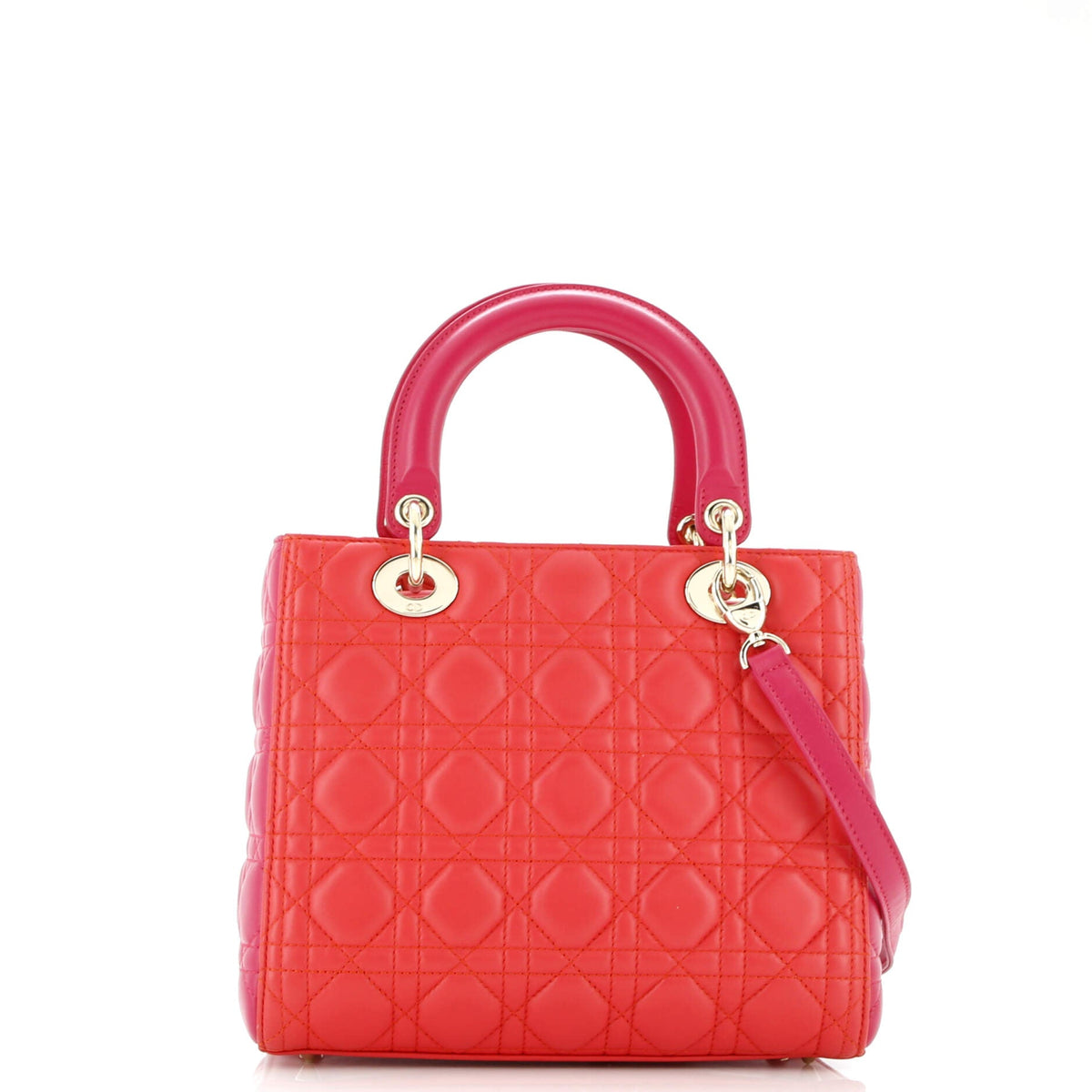 Bicolor Lady Dior Bag Cannage Quilt Lambskin Medium