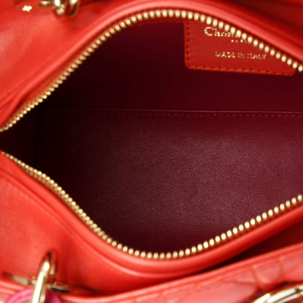 Bicolor Lady Dior Bag Cannage Quilt Lambskin Medium