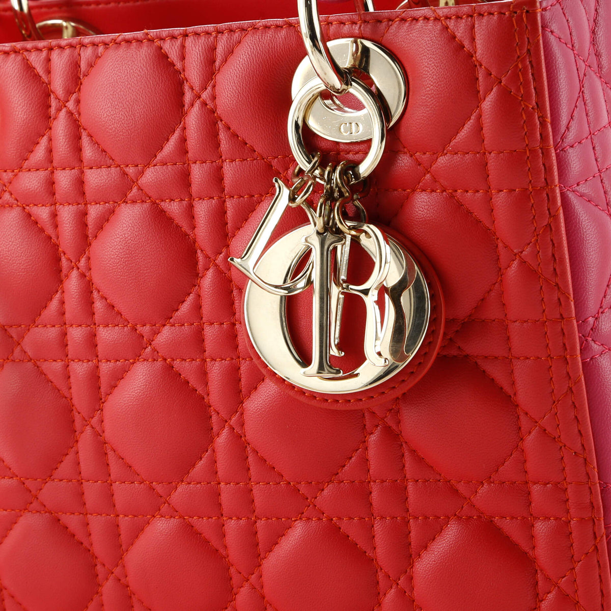 Bicolor Lady Dior Bag Cannage Quilt Lambskin Medium