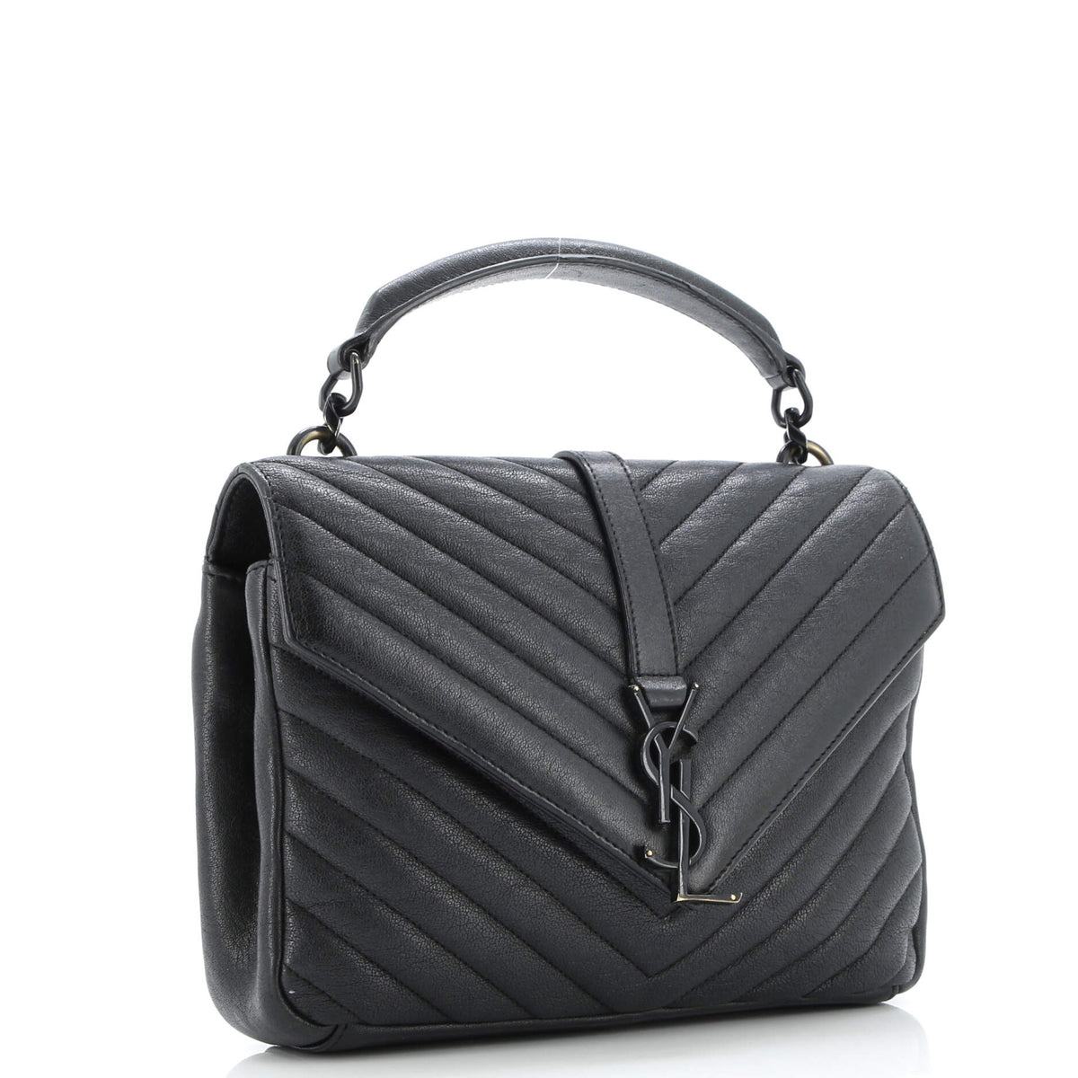 Classic Monogram College Bag Matelasse Chevron Leather Medium