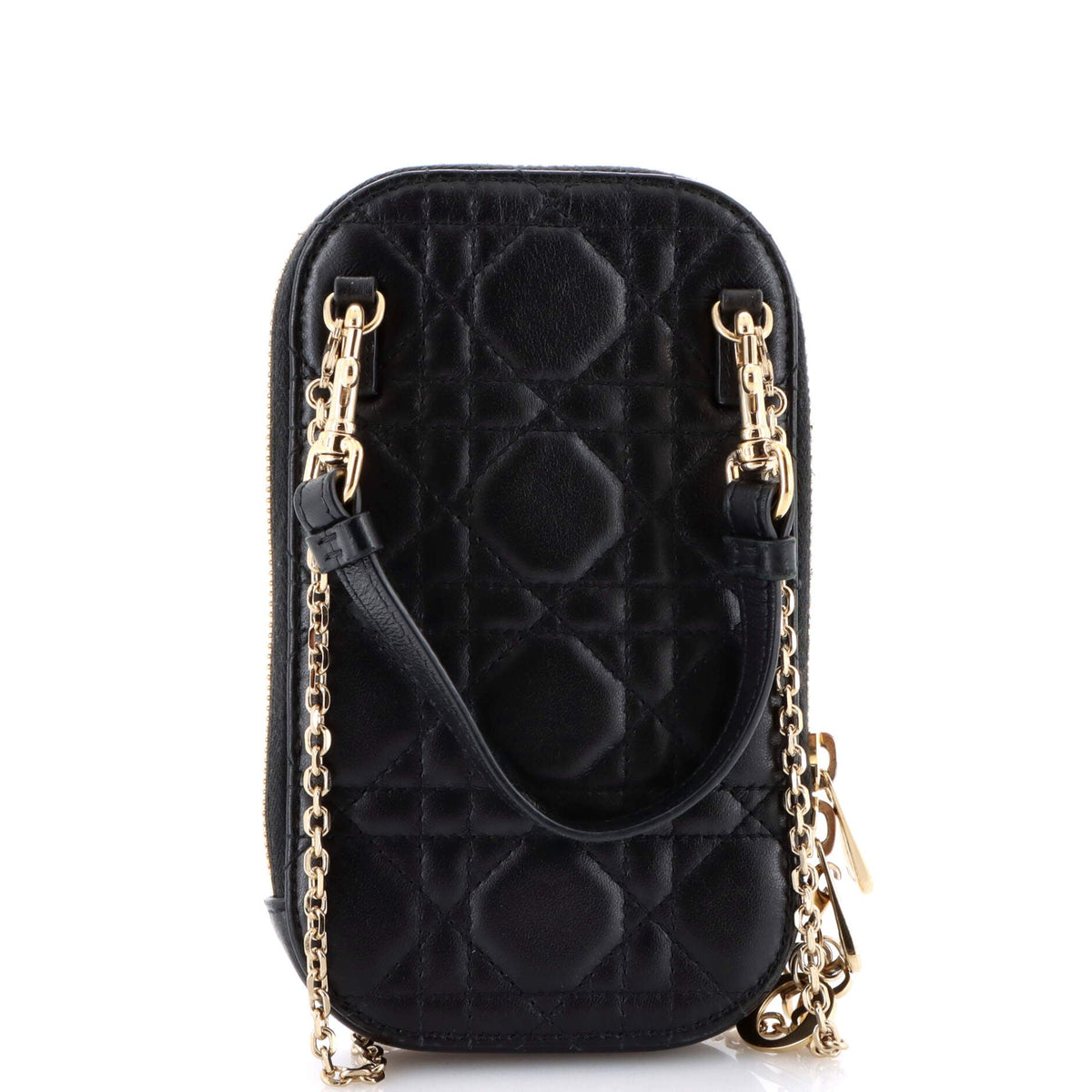 Lady Dior Phone Holder on Chain Cannage Quilt Lambskin