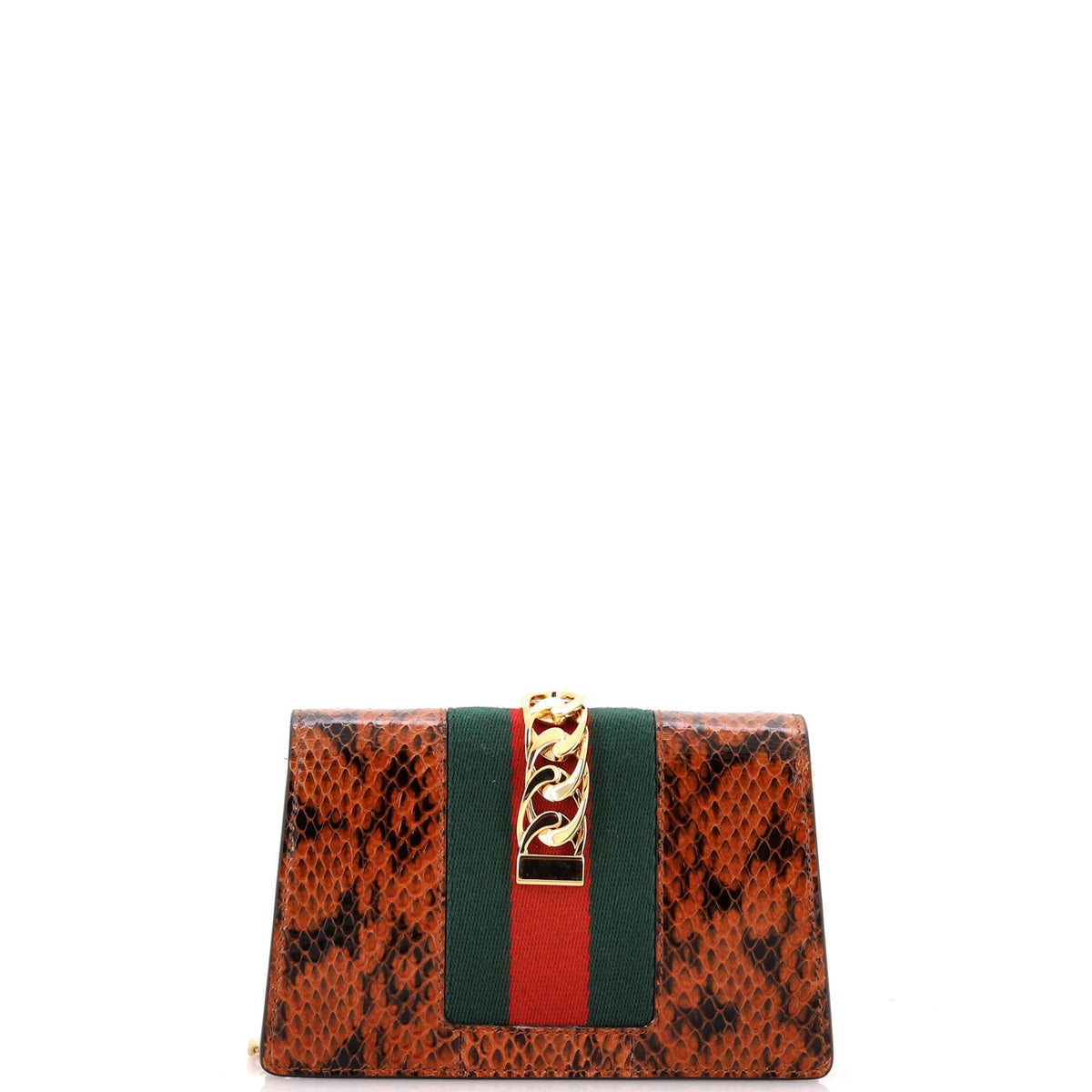 Sylvie Chain Shoulder Bag Embroidered Snakeskin Super Mini