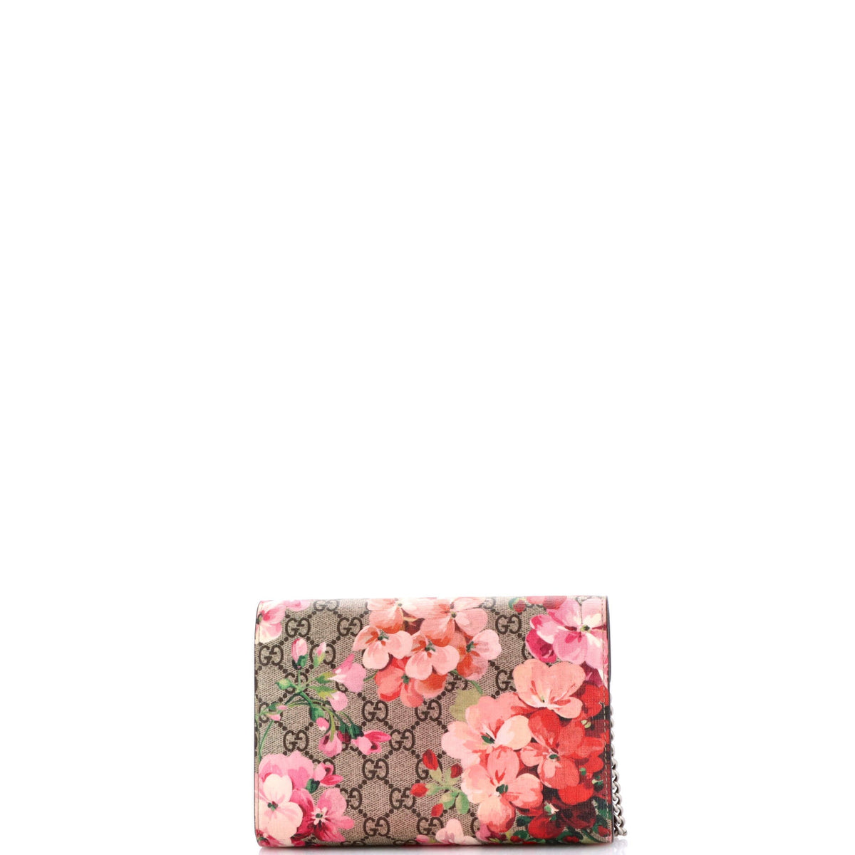 Dionysus Chain Wallet Blooms Print GG Coated Canvas Small