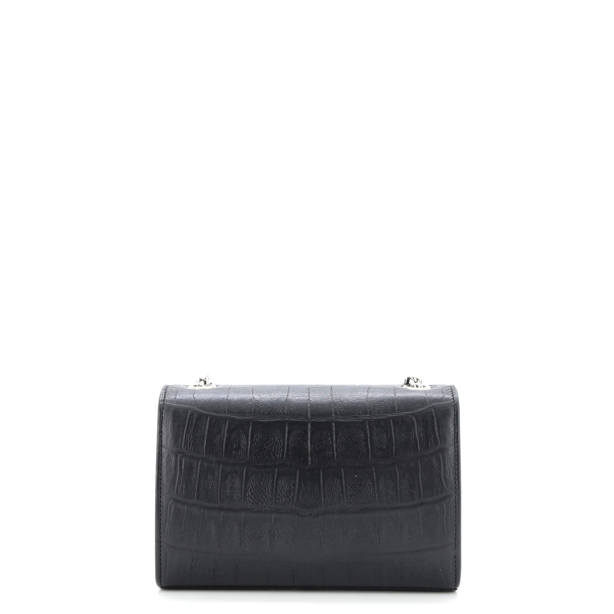 Classic Monogram Tassel Crossbody Bag Crocodile Embossed Leather Small