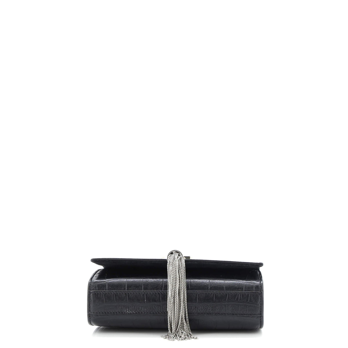 Classic Monogram Tassel Crossbody Bag Crocodile Embossed Leather Small