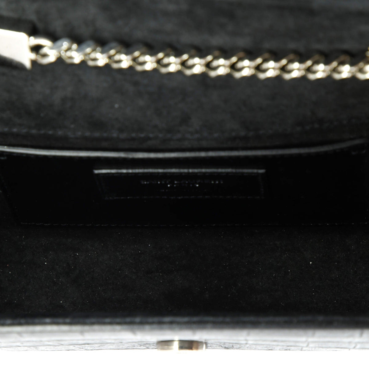 Classic Monogram Tassel Crossbody Bag Crocodile Embossed Leather Small