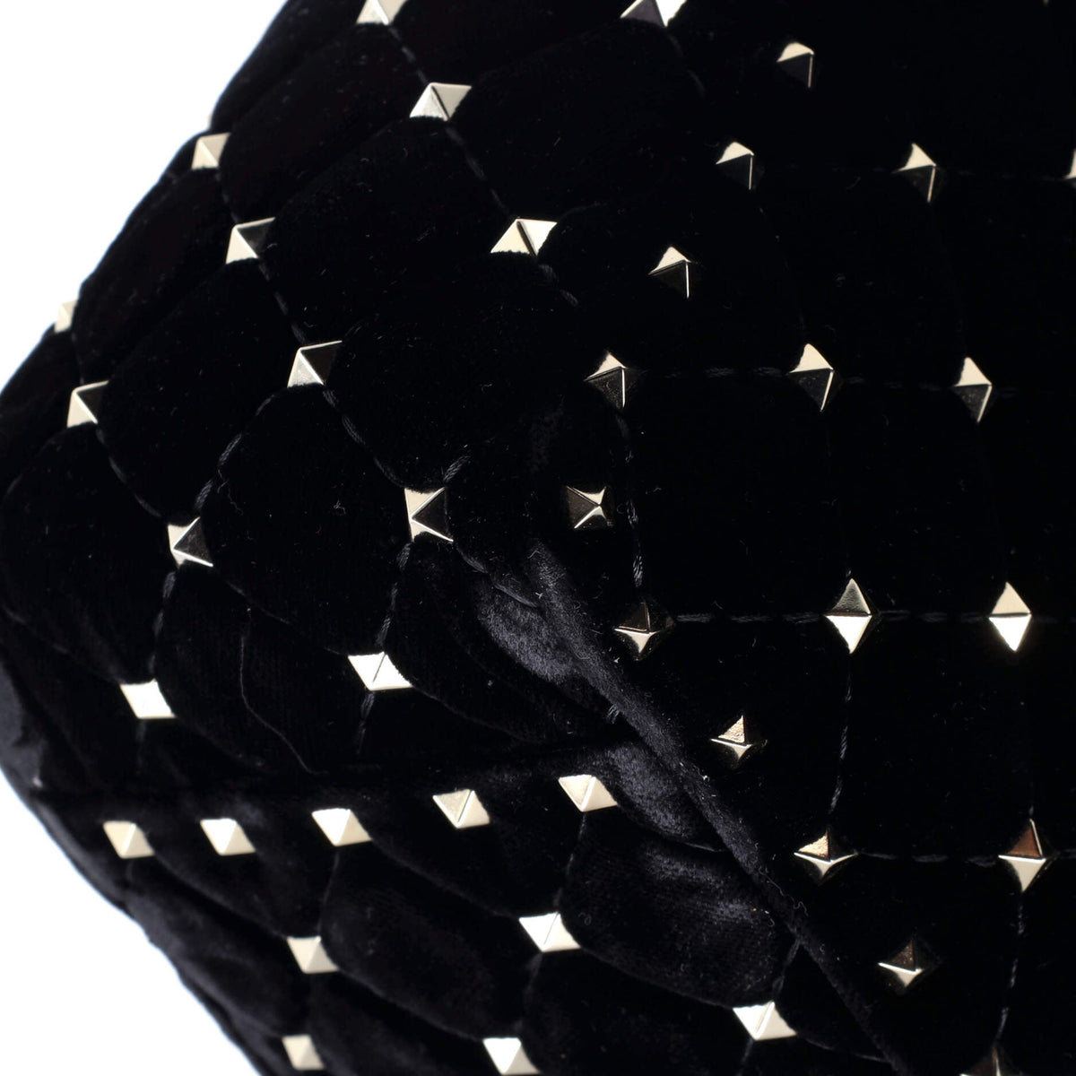 Rockstud Spike Flap Shoulder Bag Quilted Velvet Large