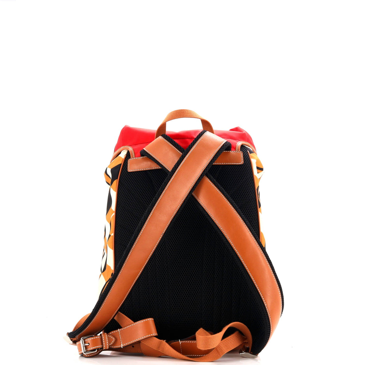Interlocking G Patch Flap Buckle Backpack Printed Nylon with Canvas and Leather