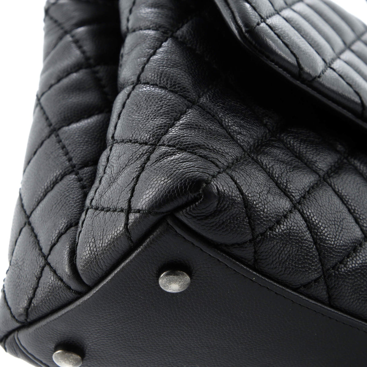 Coco Top Handle Bag Quilted Caviar Small