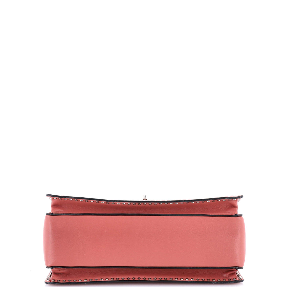 Turnlock Top Handle Bag Leather with Micro Rockstuds Medium