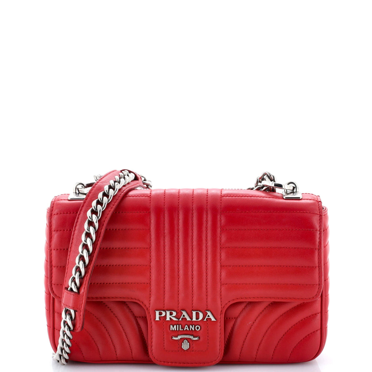 Chain Flap Shoulder Bag Diagramme Quilted Leather Medium