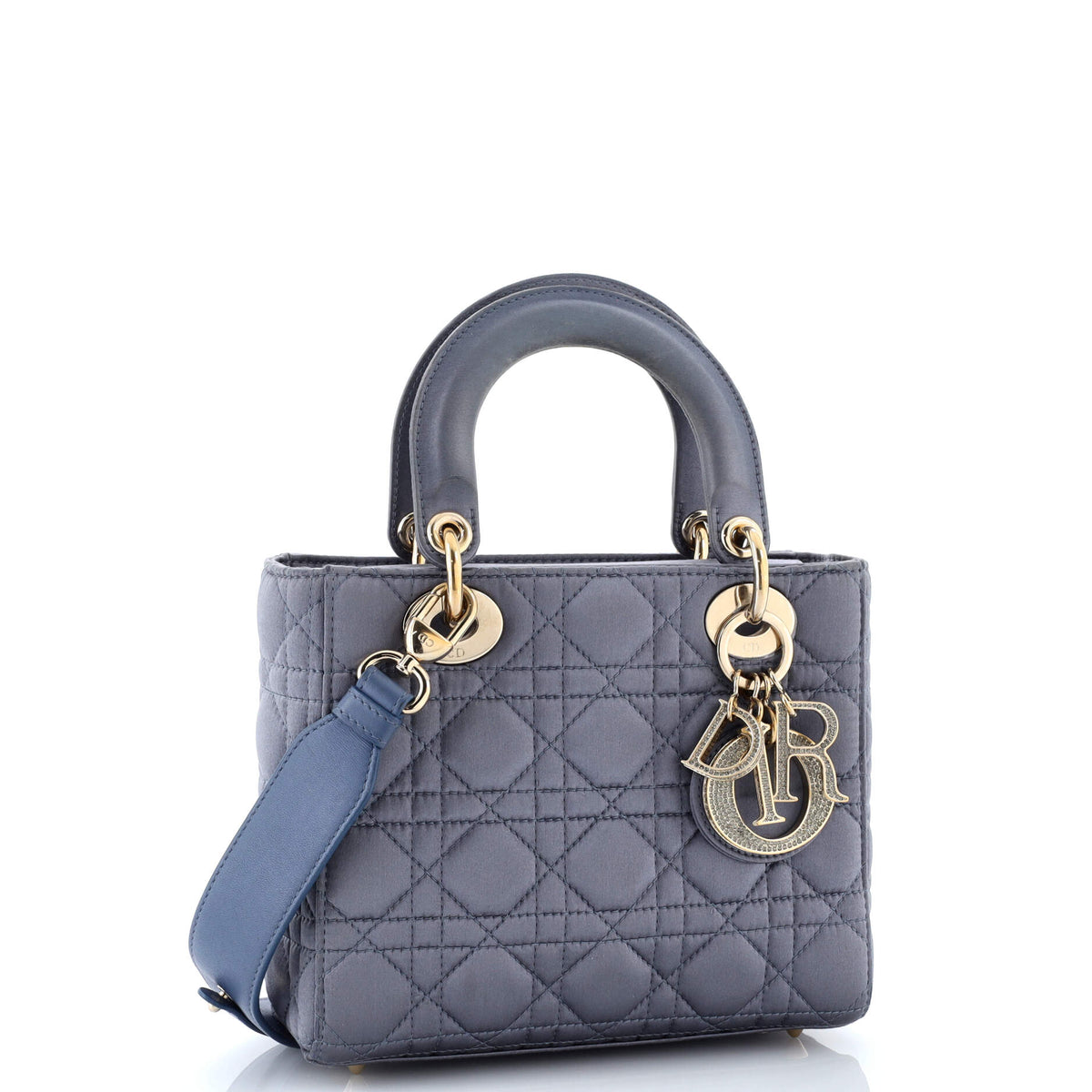 My ABCDior Lady Dior Bag Cannage Quilt Satin with Crystal Charms