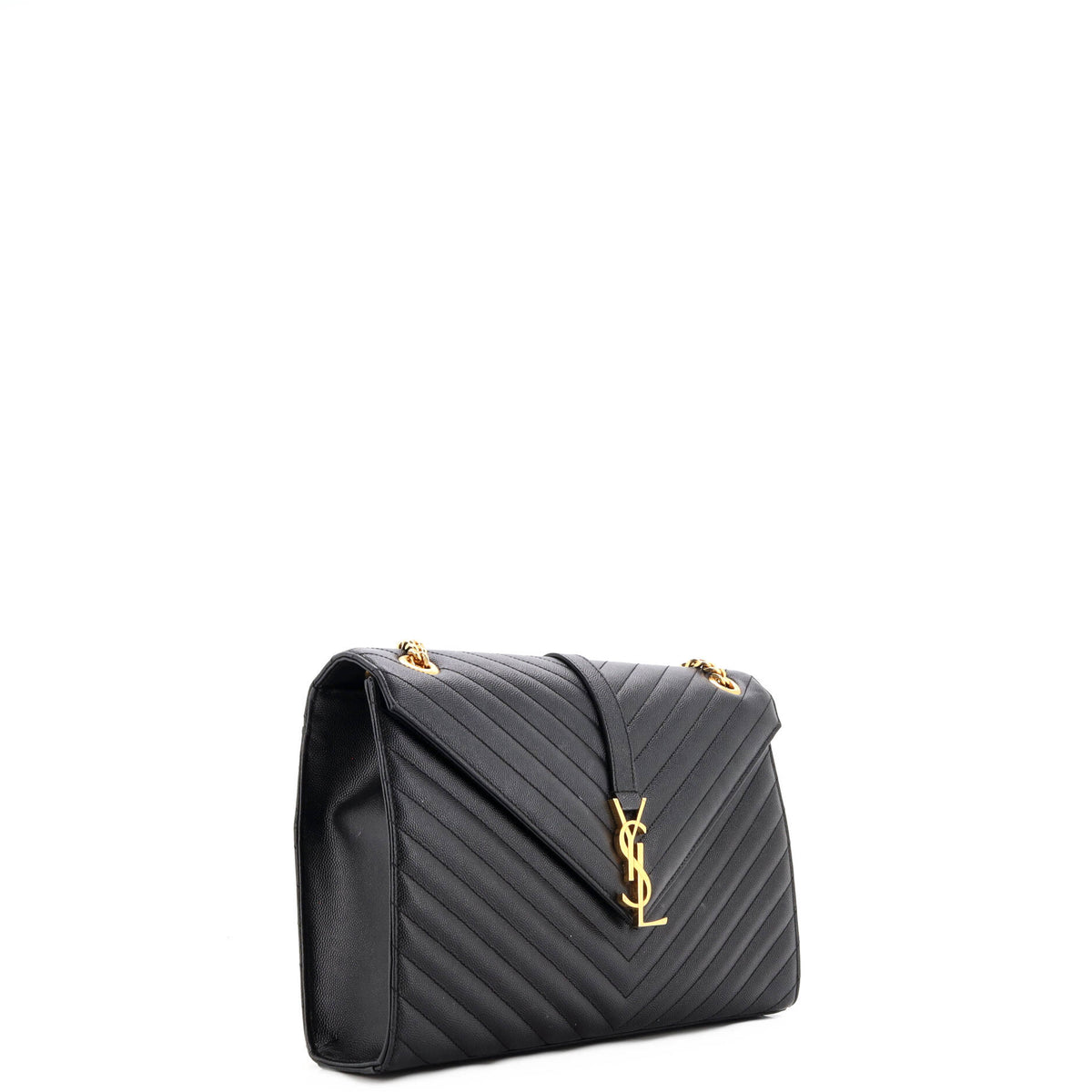 Classic Monogram Envelope Satchel Matelasse Chevron Leather Large